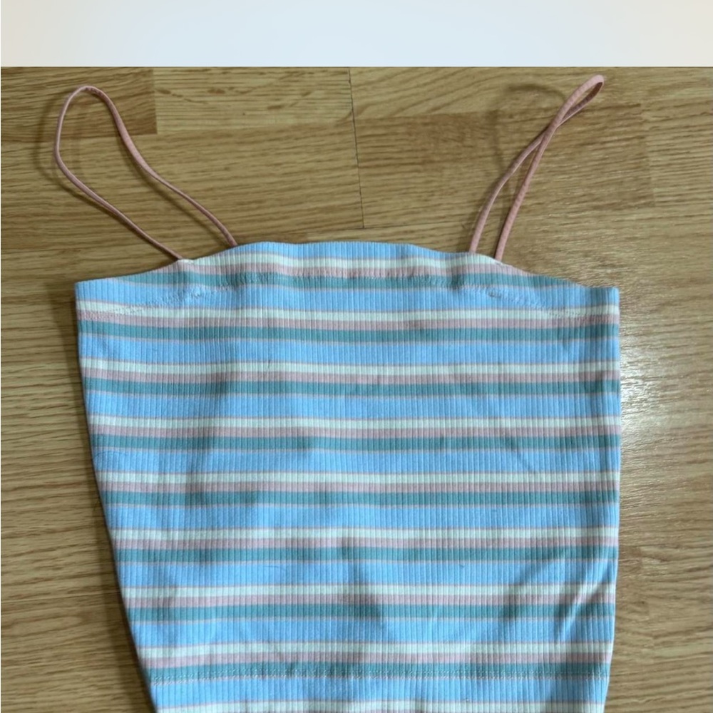 American Eagle Outfitters Blue and Pink One Piece with Striped Pattern
